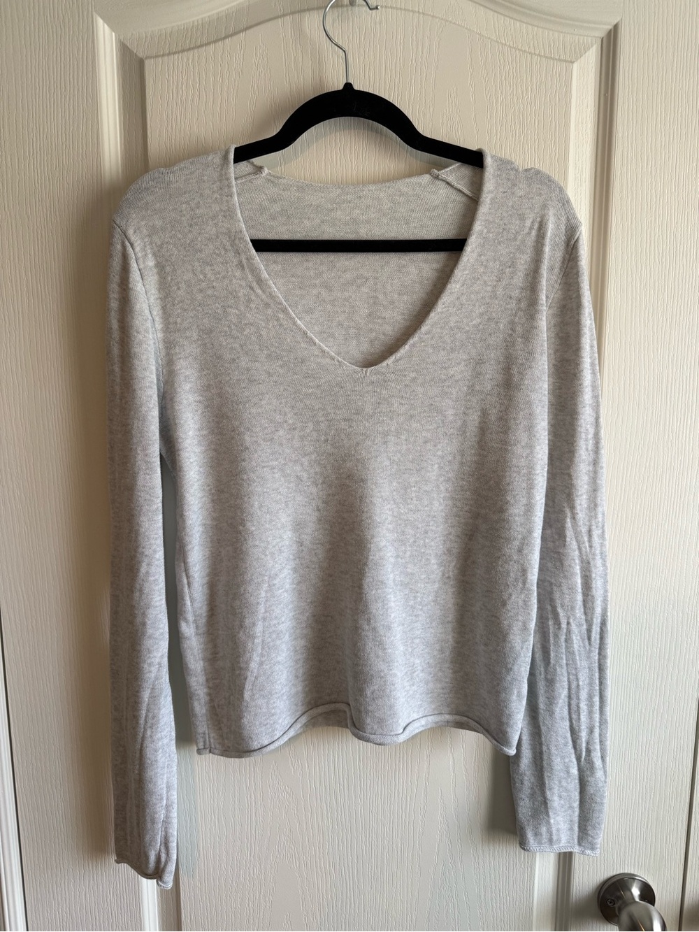 Brandy Melville Light Gray V-Neck Sweater